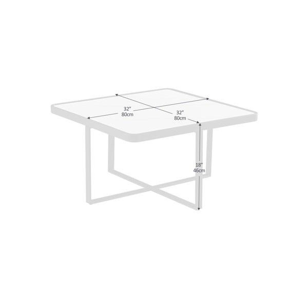 Orren Ellis Minimalism Modern Square Coffee Table Metal Frame Wayfair